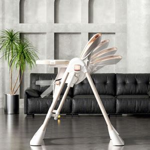 Chaise haute pour bébé en plastique avec dossier réglable, multifonctionnelle, pliable, pour les bébés de 0 à 12 mois, utilisation à domicile - Product Image 1