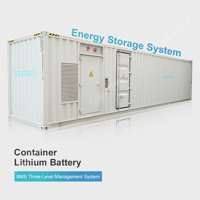 Solarthon 1.0MWH on Grid Lithium Ion Energy Storage Container Battery with Liquid Cooling CAN Communication for Solar Systems