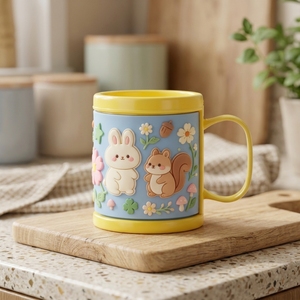 Vaso Infantil Anticaídas para Cepillarse los Dientes, Diseño 3D Estéreo, PVC Suave, Desechable, de Bambú - Product Image 4