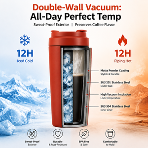 <span class=keywords><strong>Mug</strong></span> de voyage isotherme en acier inoxydable de 600 ml, anti-fuite, à double paroi sous vide, avec couvercle rotatif, performance thermique de 12 à 24 heures - Product Image 4