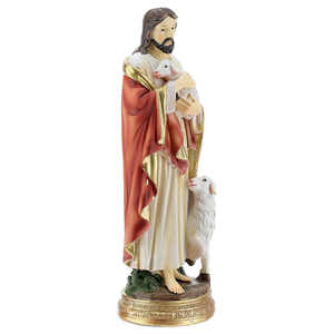 Estatua <span class=keywords><strong>de</strong></span> <span class=keywords><strong>Jesús</strong></span> el Buen Pastor con Ovejas en Poliresina - Product Image 3