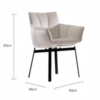 Chaises de salle à manger pivotantes à 360° de style italien moderne, fauteuils de designer de luxe léger avec structure en fer pour la maison, la cuisine, le restaurant et les loisirs