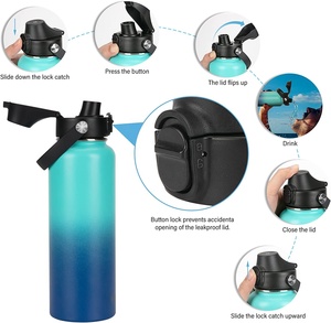 Thermos en acier inoxydable <span class=keywords><strong>Hydro</strong></span> 12oz 18oz 32oz 40oz 64oz à large ouverture pour le camping, anti-fuite, sans BPA, isolation thermique, couvercle rabattable - Product Image 5