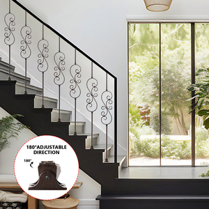 Balustre de clôture de balcon en <span class=keywords><strong>fer</strong></span> <span class=keywords><strong>forgé</strong></span> en <span class=keywords><strong>acier</strong></span> inoxydable moderne classique pour centre commercial garde-corps de balcon de porche avant - Product Image 3