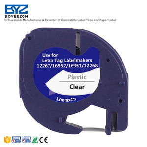Boyeezon Ruban d'étiquetage compatible <span class=keywords><strong>Dymo</strong></span> Letratag 12mm*4m 12267/16952/16951/12268 - Product Image 1