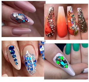 6 Rejillas de Diamantes de Imitación de Cristal con Base Plana para Uñas, Piedras Brillantes para Decoración de Uñas, Cristales de Colores con Fondo Plano - Product Image 5