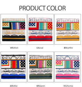 Écharpe en satin rayée à pois vintage 130x130cm pour femme, douce, légère, décontractée, à porter au quotidien - Product Image 5