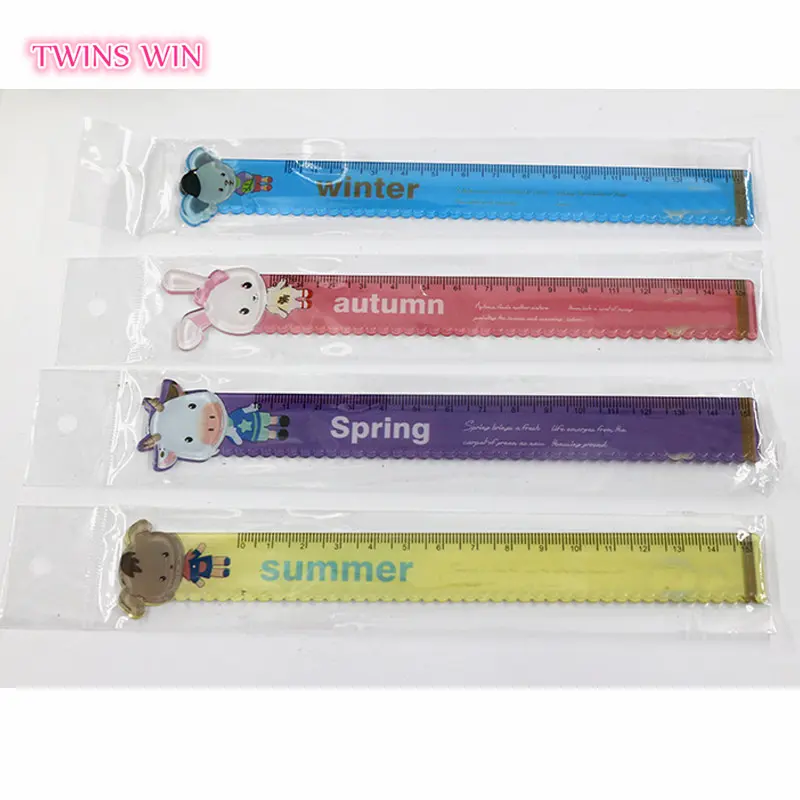 Kids Cartoon Rabbit Drawing Straight Ruler Student Stationery Plastic Cute Animal Ruler 306