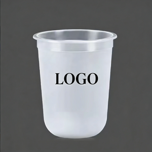 Vaso de Plástico en Forma de U con Logotipo Personalizado al por Mayor para Bodas, 14oz 16oz 24oz, Vaso Desechable Transparente Esmerilado para Té con Leche - Product Image 1