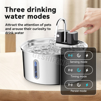 Fontaine à eau pour animaux de compagnie sans fil intelligente 3,2 L à bas prix, portable, en acier inoxydable, étanche, pour chat d'intérieur, pompe sans fil