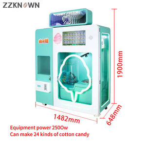 เครื่องหยอดเหรียญขนมฝ้ายอัตโนมัติเต็มรูปแบบ65ตัวเลือกดอกไม้หลายรสชาติ - Product Image 2