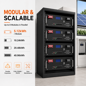 Batterie LiFePO4 5kWh à montage en rack, 51,2V 100Ah, batterie de stockage d'énergie solaire au lithium avec CAN RS232 RS485 - Product Image 6