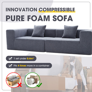 Sofá de espuma de memoria plegable lavable personalizado, muebles de hotel para el hogar, módulo de compresión al vacío seccional moderno, sofá Foshan - Product Image 2
