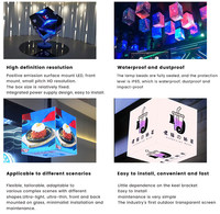 Écran d'affichage LED cube magique créatif pour l'extérieur, panneau en aluminium moulé sous pression, bleu clair, garantie de 2 ans pour les magasins de détail
