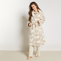 Peignoir long et épais à capuche pour femme, de haute qualité, luxueux, 100% polyester polaire respirant, décontracté, vintage, élastique