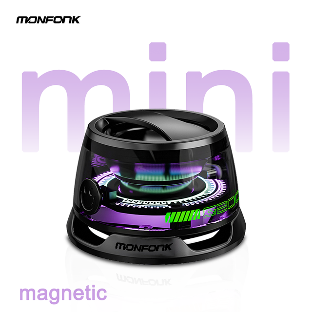 G200 Magnetic Speaker 5.3 Portable Mini Wireless Speaker with RGB Light TWS Pairing 3W/5W Phone Holder for Outdoor Travel