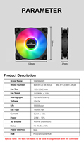 Ventilador de Enfriamiento RGB SNOWMAN XF120 de 6 Pines Gran Venta para Gabinete de Computadora Negro Ventilador de PC con Disipador de Calor de Aluminio Artículos en Stock a Bajo Precio