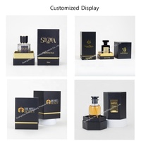 Caja de Regalo Hexagonal Personalizada con Logotipo Metálico Negro, Caja de Perfume de Lujo para Cosméticos y Cuidado de la Piel, Caja para Perfume con Botella