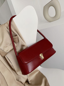 Bolso Bandolera de Lujo Huffmanx para Mujer 2025, Diseño Moderno de Color Sólido, Bolso de Hombro con Forro de PU - Product Image 1