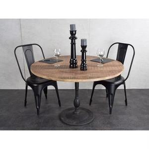 <b>Rustic</b> Modern Solid <b>Wood</b> <b>Dining</b> <b>Table</b> with Round Waterproof Tabletop for Family <b>Dining</b> Areas Cafe Seating and Restaurant Interio - Product Image 2