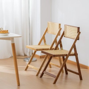 Chaises et tabourets pliants en bambou avec dossier - Utilisation en restaurant et commerciale, mobilier de salle à manger en plein air - Product Image 3