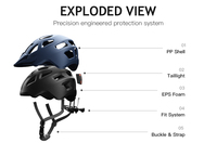 Casque de vélo de route avec feu arrière LED intégré, casque de cyclisme ventilé et protecteur pour les trajets quotidiens et les courses