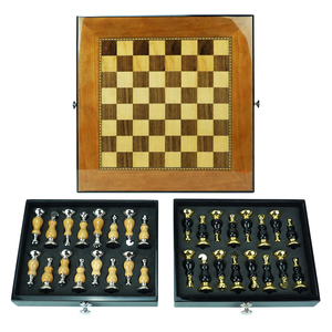 Set di scatole di <span class=keywords><strong>scacchi</strong></span> <span class=keywords><strong>in</strong></span> legno di lusso personalizzato oro nero <span class=keywords><strong>in</strong></span> <span class=keywords><strong>metallo</strong></span> <span class=keywords><strong>scacchi</strong></span> grandi Set regalo di <span class=keywords><strong>scacchi</strong></span> - Product Image 2