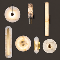 Applique murale en faux albâtre, applique murale en faux marbre, lampe murale en résine composite, lampe murale décorative nordique en pierre lumineuse pour salon