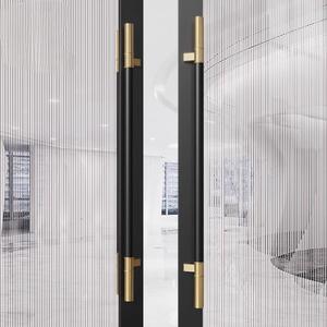 Poignée de porte minimaliste longue en acier inoxydable pour portes doubles en bois d'hôtels haut de gamme – Quincaillerie architecturale - Product Image 4