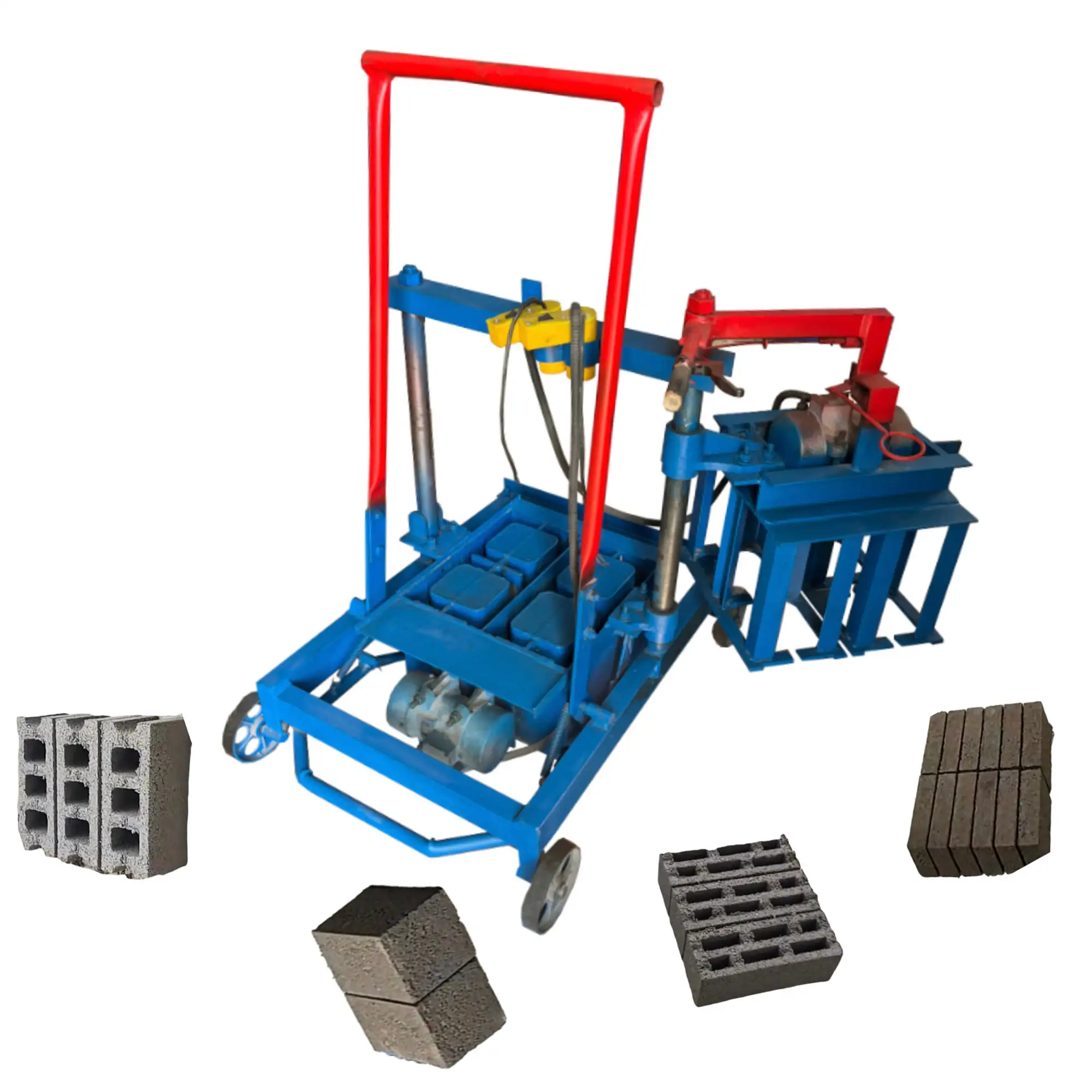 Máquina para hacer ladrillos de bloques de cemento y hormigón manual pequeña para poner huevos a la venta