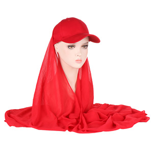 Casquette de Baseball Sportive en Coton <span class=keywords><strong>avec</strong></span> Étiquette Personnalisée, Couleur Unie, Foulard à Perles, Écharpe <span class=keywords><strong>Hijab</strong></span> 2 Pièces <span class=keywords><strong>avec</strong></span> Chapeau Intégré - Product Image 6