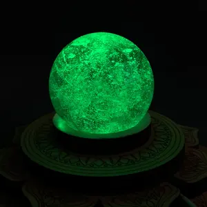 Luce notturna all'ingrosso di colore regolabile creativo di loto in legno massello di Base LED artigianato luminoso decorazione USB cristallo regalo prodotto