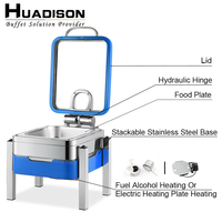 Chauffe-Plat Électrique Huadison pour Buffet, 4 Litres, Acier Inoxydable 304, 400W, Réchaud de Buffet Professionnel