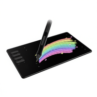 Tablet Gambar Digital USB Kstar P5 Hitam-Resolusi Pena 5080 LPI 16384 Tingkat Tekanan 8 Tombol yang Dapat Disesuaikan Desain Ramping Grafis