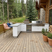Ensemble de cuisine extérieure personnalisable en acier inoxydable 304, barbecue de camping extérieur antirouille avec réfrigérateur