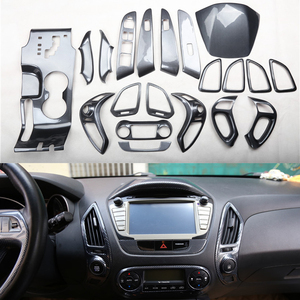 Panel de Consola Central de Fibra de Carbono para Automóvil, Moldura para Volante, Moldura para Ventana para <span class=keywords><strong>Hyundai</strong></span> Ix35 Ix 2010 2011 2012 2013 <span class=keywords><strong>2014</strong></span> 2015 <span class=keywords><strong>Tucson</strong></span> - Product Image 4