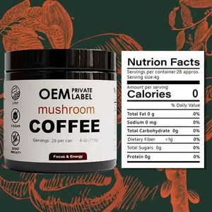 Supplément de boisson nootropique de soutien de la concentration d'énergie naturelle en poudre de café de champignon adaptogène de marque privée OEM - Product Image 5