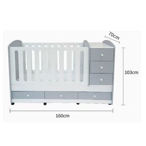 Set <span class=keywords><strong>Lettino</strong></span> Multifunzionale 3-in-1 JINS per Bambini <span class=keywords><strong>con</strong></span> <span class=keywords><strong>Cassetti</strong></span>, Comoda Culla in Legno per Neonati e Bambini, Uso Domestico e Alberghiero - Product Image 5