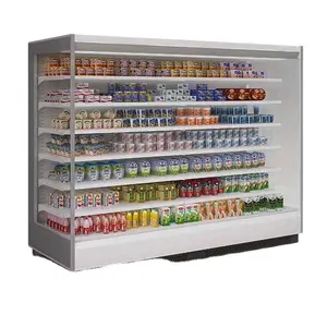 Refrigeratore aperto del frigorifero del supermercato