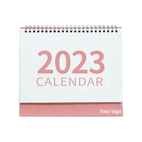 Calendrier de table en spirale de luxe 2023 en gros avec horloge et cadre photo, papier personnalisé pour le bureau