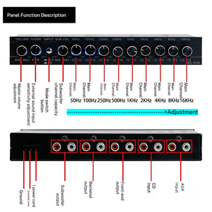อีควอไลเซอร์รถยนต์9แบนด์อีควอไลเซอร์ปรับเสียงรถยนต์ - Product Image 4