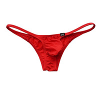 Promotion : Mini-slips pour hommes en soie glacée, ultra-fins en nylon, avec poche de maintien, respirants, pour hommes gays, style bikini sexy
