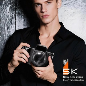 กล้องมิเรอร์เลส 5K ความละเอียดสูงพิเศษ กล้องดิจิตอล SLR สำหรับนักเรียน งานปาร์ตี้ รองรับการ์ด SD - Product Image 5