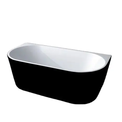 Bak Mandi Kamar Mandi Modern Warna Hijau Berdiri Bebas Bak Mandi Warna Hitam dengan Fungsi Jacuzzier