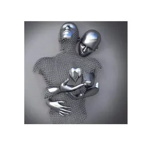 Tasarım heykel Metal sanat aşk tasarım paslanmaz çelik Modern insan vücudu duvar heykel