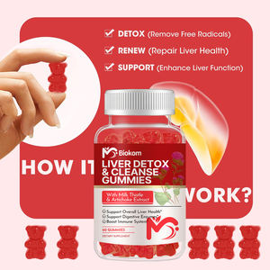 Gomitas BIOKOM OEM para la Desintoxicación del Hígado, Cardo Mariano, Alcachofa, Chanca Piedra, Baya del Saúco, Mezcla de Limpieza Avanzada para la Salud del Hígado - Product Image 3