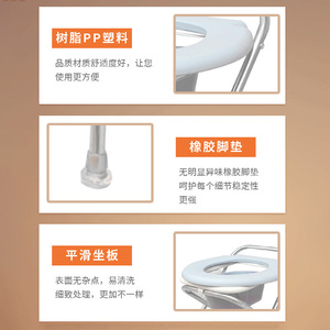 Stainless Steel Foldable Portable Toilet <b>Stool</b> For Seniors Reinforced Strengthened <b>Bathroom</b> Seat With Multifunction Design - Product Image 4