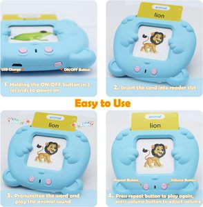 Mainan kartu Flash bicara interaktif untuk anak laki-laki 2-4 tahun anak-anak belajar kata-kata pandangan untuk terapi pidato kartu kognitif pendidikan - Product Image 3