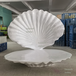 Sedia Scultura <span class=keywords><strong>a</strong></span> Forma di Conchiglia Iridescente Eco-Friendly, Grande Divano <span class=keywords><strong>a</strong></span> Conchiglia in Fibra di Vetro per Feste <span class=keywords><strong>a</strong></span> Tema Sirena - Product Image 6