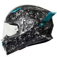 Casque de moto intégral en fibre de carbone Forge Finish en noir - Prêt à l'emploi - Certifié DOT et 3C - Unisexe - Direct usine